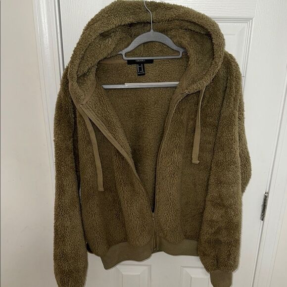 Forever 21 Tan Sherpa Zip-Up Hoodie - Picture 3 of 8